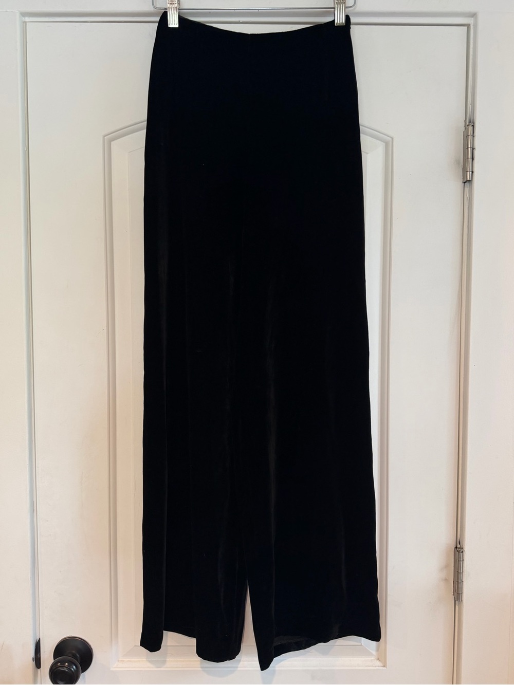 Gorgeous Vintage Kenar Black Velvet Wide Leg Trouser - 4